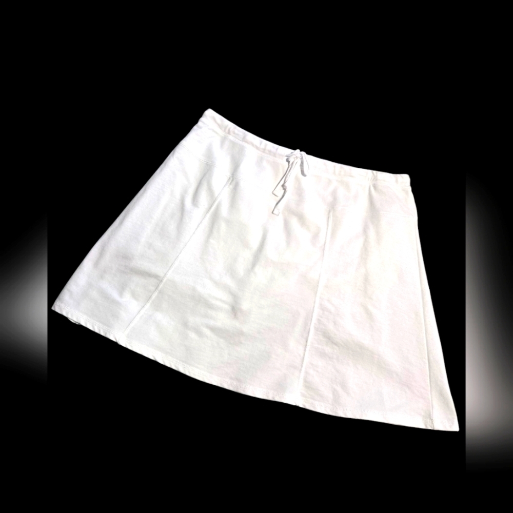 Coral Bay Women's Cotton Pull On Skort With Adjustable Draw String White Size L